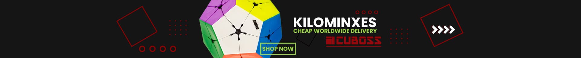 Cuboss ad for Kilominx puzzles
